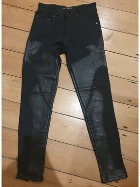 Stolen Girlfriends Club Leather Detail High Rise Black Jeans  12